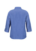 Womens Oasis 3/4 Sleeve Shirt - Mid Blue ||SRC=https://cdn.fashionbizapps.nz/honeybee/images/LB3600_bProduct_MidBlue_02_tFakU8s.jpg