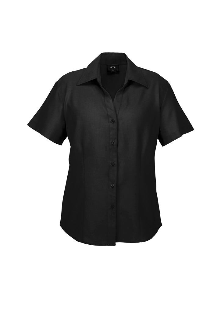 Womens Oasis Short Sleeve Shirt - Black ||SRC=https://cdn.fashionbizapps.nz/honeybee/images/LB3601_bProduct_Black_01_kcMfypf.jpg