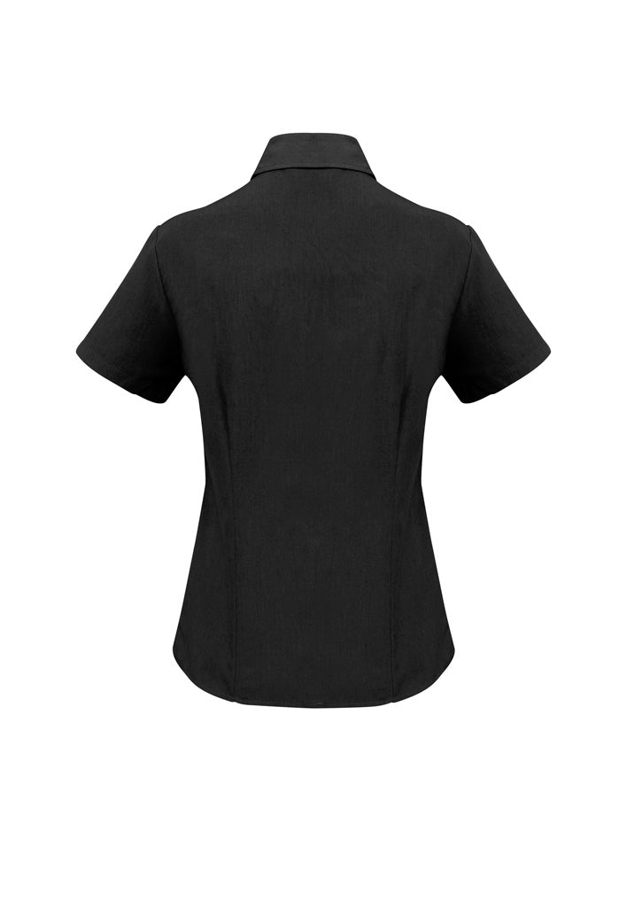 Womens Oasis Short Sleeve Shirt - Black ||SRC=https://cdn.fashionbizapps.nz/honeybee/images/LB3601_bProduct_Black_02_pI3rU0X.jpg