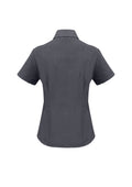 Womens Oasis Short Sleeve Shirt - Charcoal ||SRC=https://cdn.fashionbizapps.nz/honeybee/images/LB3601_bProduct_Charcoal_02_aZFn0ju.jpg