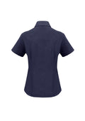 Womens Oasis Short Sleeve Shirt - Navy ||SRC=https://cdn.fashionbizapps.nz/honeybee/images/LB3601_bProduct_Navy_02_FvQZbxX.jpg