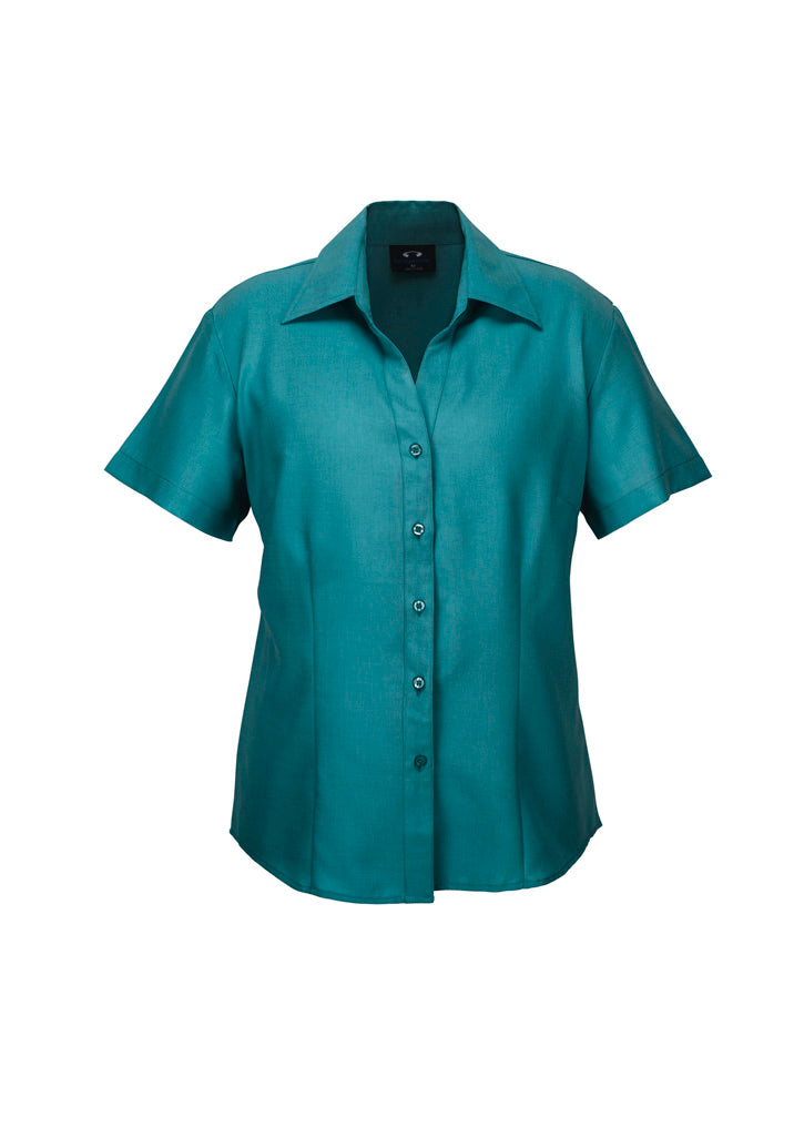 Womens Oasis Short Sleeve Shirt - Teal ||SRC=https://cdn.fashionbizapps.nz/honeybee/images/LB3601_bProduct_Teal_01_8NfCqkg.jpg