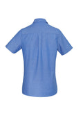 Womens Chambray Short Sleeve Shirt - Chambray Blue ||SRC=https://cdn.fashionbizapps.nz/honeybee/images/LB6200_bProduct_ChambrayBlue_02_0oZzHgt.jpg