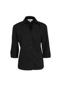 Womens Metro 3/4 Sleeve Shirt - Black ||SRC=https://cdn.fashionbizapps.nz/honeybee/images/LB7300_bProduct_Black_01_36Kxqbk.jpg
