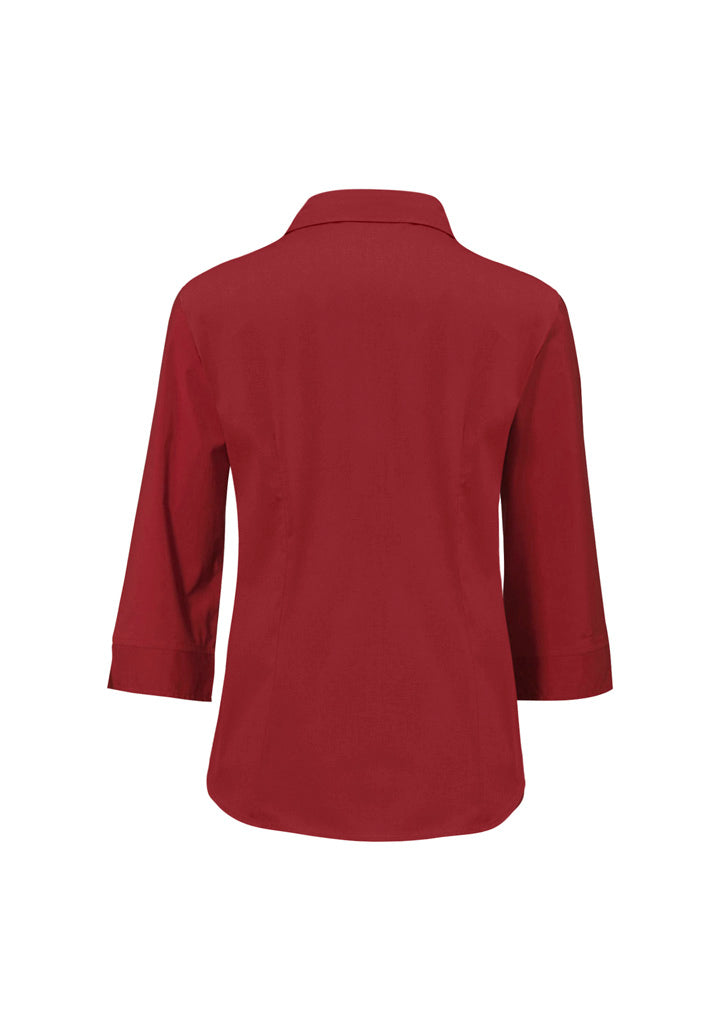 Ladies Metro 3/4 Sleeve Shirt - Cherry ||SRC=https://cdn.fashionbizapps.nz/honeybee/images/LB7300_bProduct_Cherry_02_YrStBEX.jpg