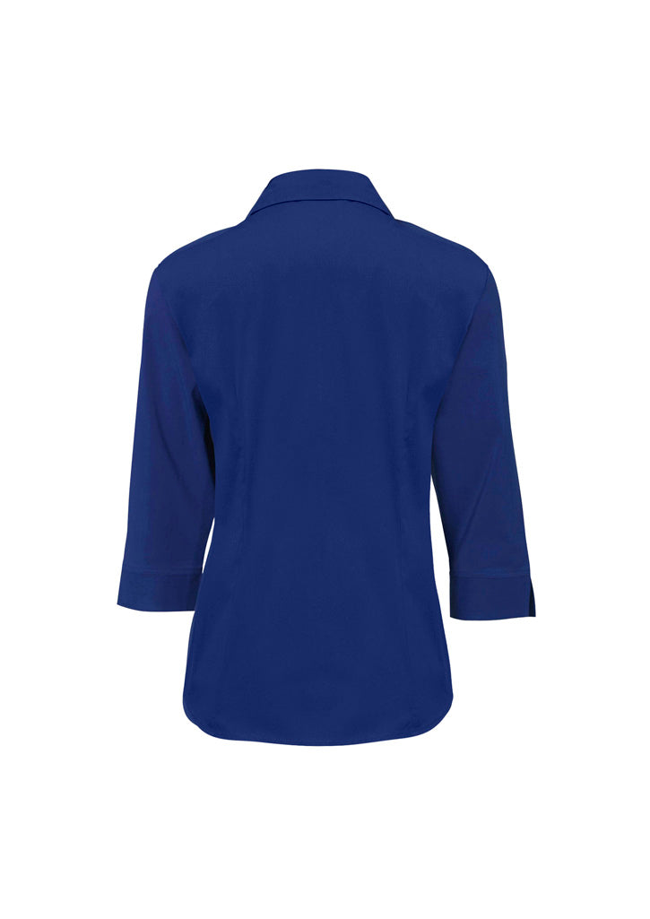 Womens Metro 3/4 Sleeve Shirt - Royal ||SRC=https://cdn.fashionbizapps.nz/honeybee/images/LB7300_bProduct_Royal_02_R6sTV0K.jpg