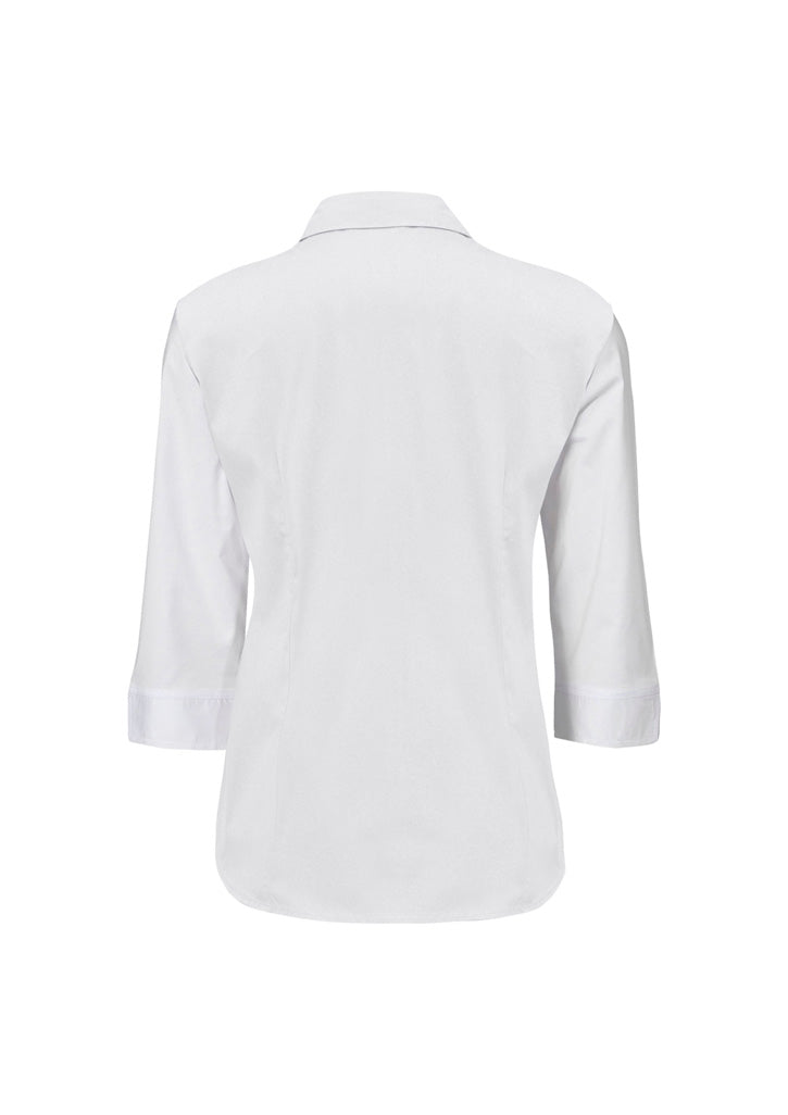 Womens Metro 3/4 Sleeve Shirt - White ||SRC=https://cdn.fashionbizapps.nz/honeybee/images/LB7300_bProduct_White_02_8jGpmRc.jpg