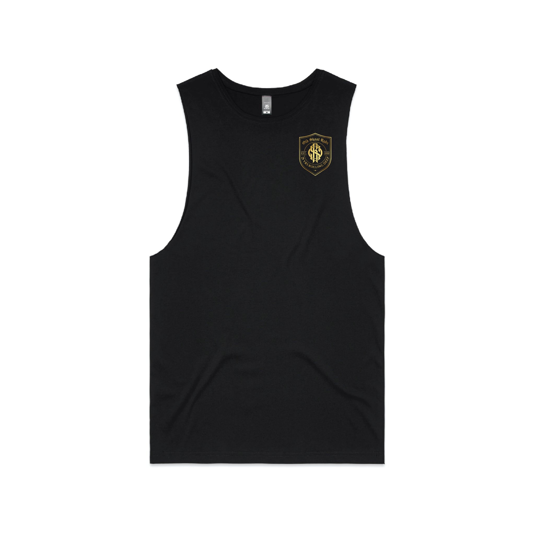 OSR Rolling Deep Shield Mens Barnard Tank (Gold Print)