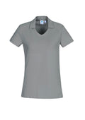 Womens Byron Short Sleeve Polo - Silver ||SRC=https://cdn.fashionbizapps.nz/honeybee/images/P011LS_bProduct_Silver_01_G34Vwgh.jpg