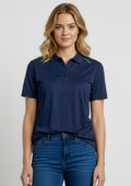 Womens Academy Short Sleeve Polo ||SRC=https://cdn.fashionbizapps.nz/honeybee/images/P012LS_Talent_Navy_Teal_01.jpg