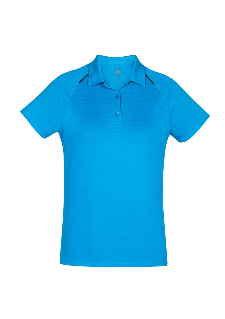 Womens Academy Short Sleeve Polo - Cyan/Navy ||SRC=https://cdn.fashionbizapps.nz/honeybee/images/P012LS_bProduct_Cyan_Navy_01_kVq5Qk5.jpg