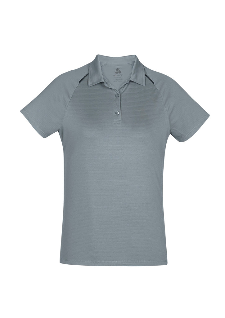 Womens Academy Short Sleeve Polo - Silver/Charcoal ||SRC=https://cdn.fashionbizapps.nz/honeybee/images/P012LS_bProduct_Silver_Charcoal_01_YjU1j0R.jpg