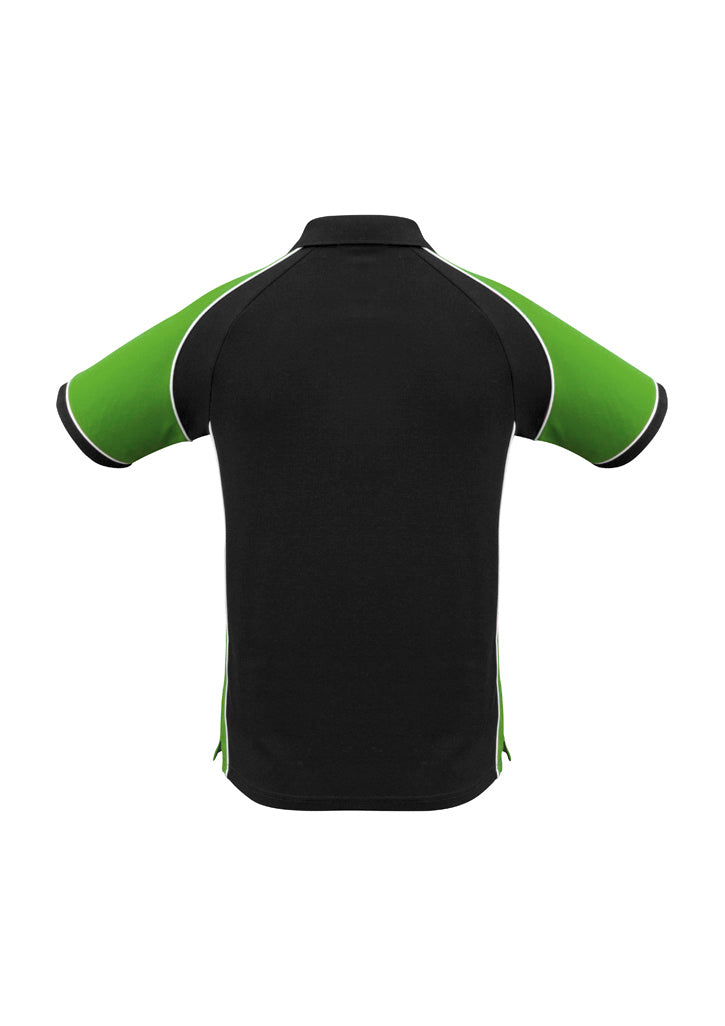 Mens Nitro Short Sleeve Polo - Black/Green/White ||SRC=https://cdn.fashionbizapps.nz/honeybee/images/P10112_bProduct_Black_Green_White_02_Fh238vC.jpg