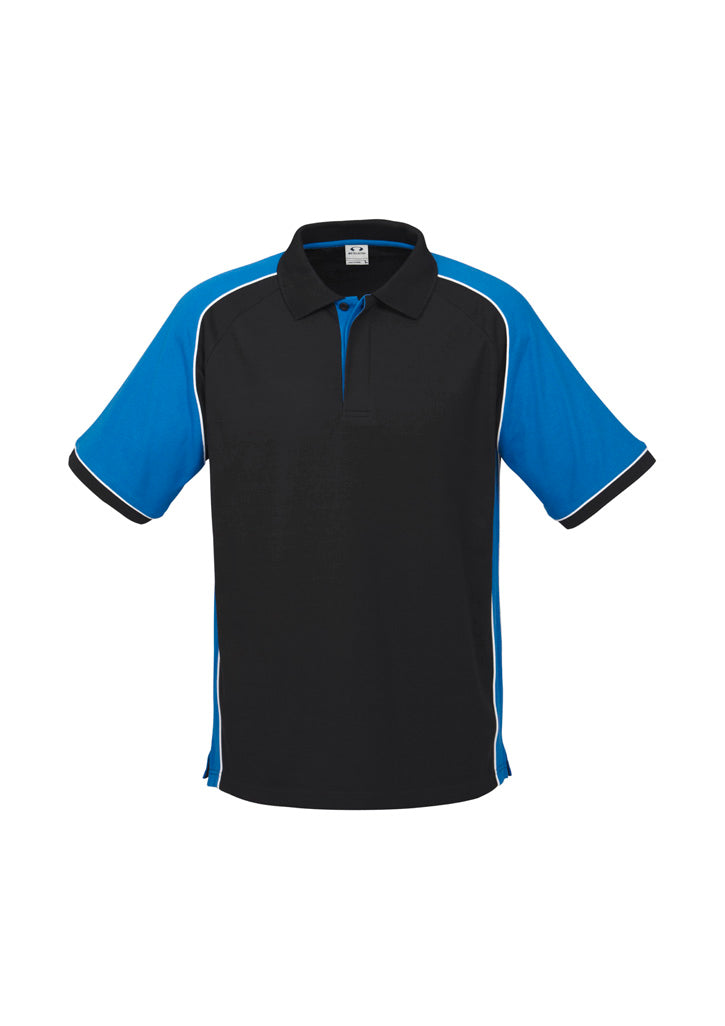 Mens Nitro Short Sleeve Polo - Black/Royal/White ||SRC=https://cdn.fashionbizapps.nz/honeybee/images/P10112_bProduct_Black_Royal_White_01_34NRku4.jpg