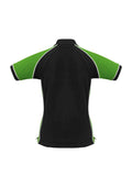Womens Nitro Short Sleeve Polo - Black/Green/White ||SRC=https://cdn.fashionbizapps.nz/honeybee/images/P10122_bProduct_Black_Green_White_02_OU80zZA.jpg
