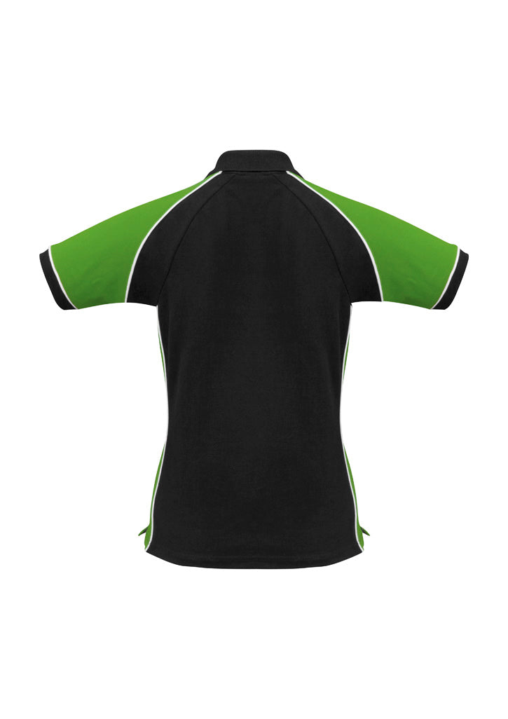 Womens Nitro Short Sleeve Polo - Black/Green/White ||SRC=https://cdn.fashionbizapps.nz/honeybee/images/P10122_bProduct_Black_Green_White_02_OU80zZA.jpg