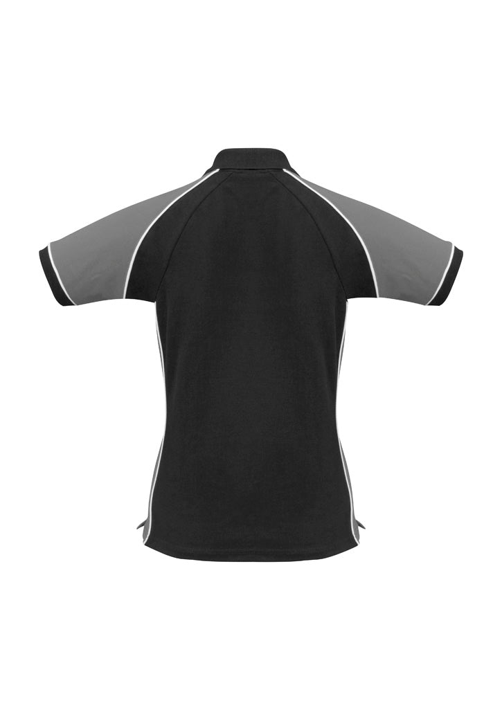 Womens Nitro Short Sleeve Polo - Black/Grey/White ||SRC=https://cdn.fashionbizapps.nz/honeybee/images/P10122_bProduct_Black_Grey_White_02_0SMdYYj.jpg