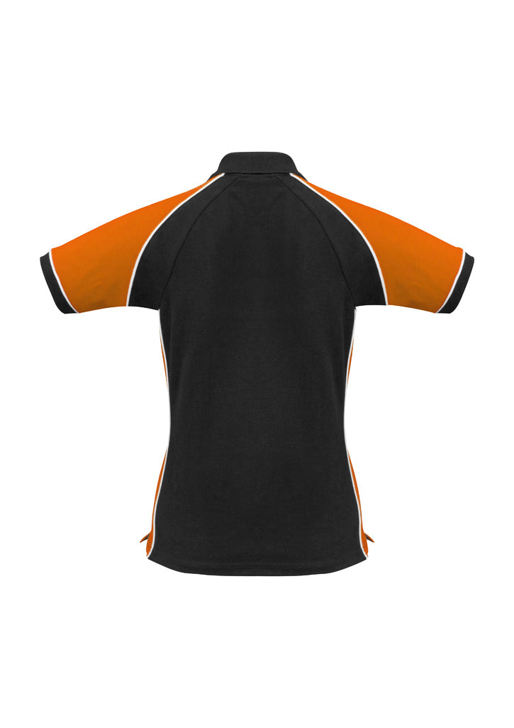 Womens Nitro Short Sleeve Polo - Black/Orange/White ||SRC=https://cdn.fashionbizapps.nz/honeybee/images/P10122_bProduct_Black_Orange_White_02_i6mUSJC.jpg