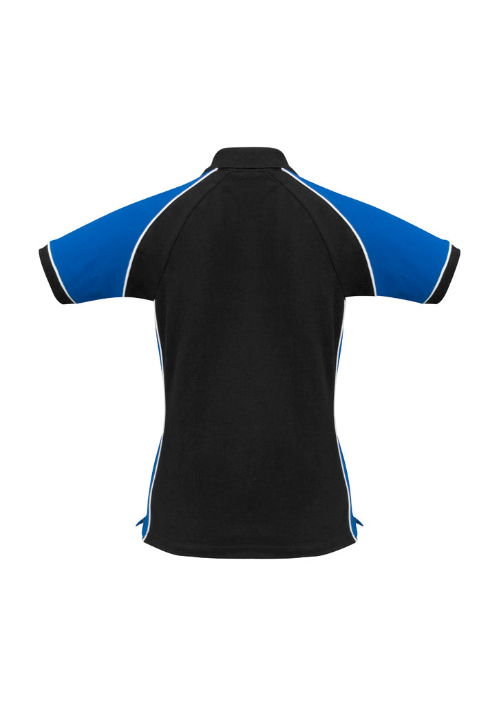 Womens Nitro Short Sleeve Polo - Black/Royal/White ||SRC=https://cdn.fashionbizapps.nz/honeybee/images/P10122_bProduct_Black_Royal_White_02_WEs3Ad8.jpg