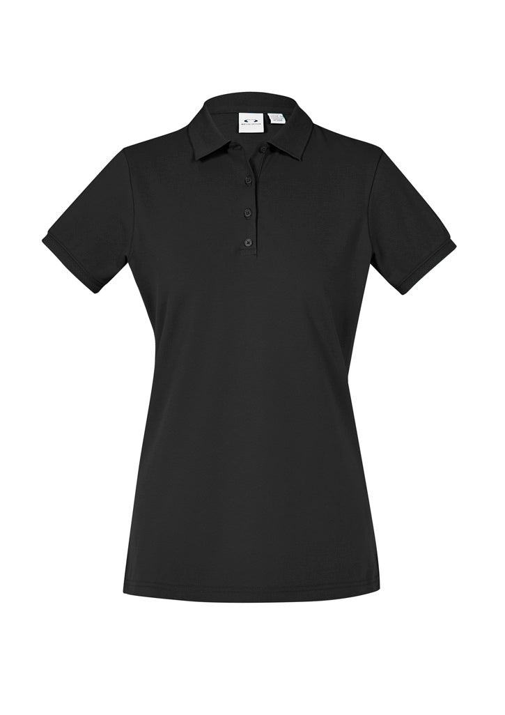 Womens City Short Sleeve Polo - Black ||SRC=https://cdn.fashionbizapps.nz/honeybee/images/P105LS_bProduct_Black_01_IA2f1NF.jpg