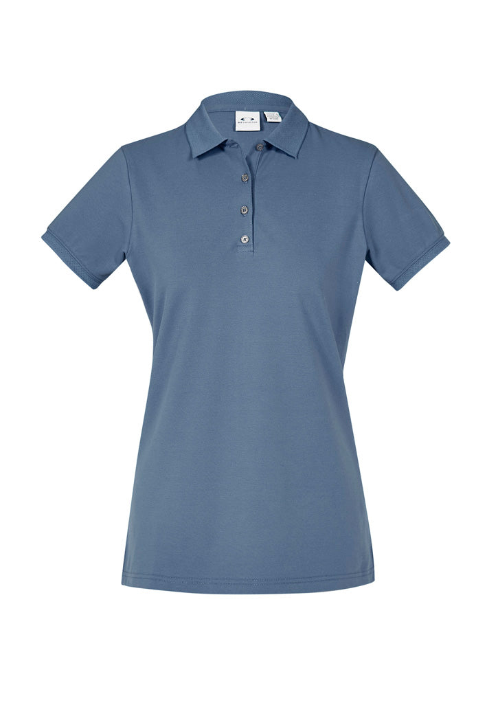 Womens City Short Sleeve Polo - Grey Smoke ||SRC=https://cdn.fashionbizapps.nz/honeybee/images/P105LS_bProduct_GreySmoke_01_iv0QpxK.jpg