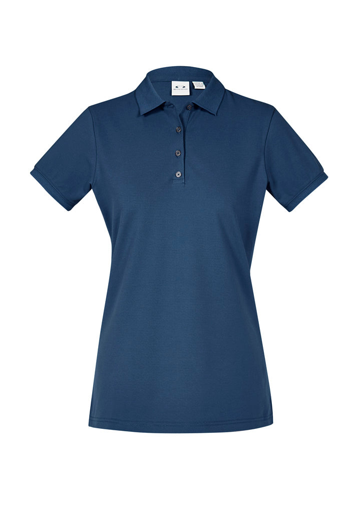 Womens City Short Sleeve Polo - Mineral Blue ||SRC=https://cdn.fashionbizapps.nz/honeybee/images/P105LS_bProduct_MineralBlue_01_nVqZmty.jpg