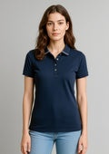 Womens Aston Short Sleeve Polo ||SRC=https://cdn.fashionbizapps.nz/honeybee/images/P106LS_Talent_Navy_SilverGrey_01_LKHJQcy.jpg
