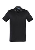 Mens Aston Short Sleeve Polo - Black/Silver Grey ||SRC=https://cdn.fashionbizapps.nz/honeybee/images/P106MS_bProduct_Black_SilverGrey_01_kuroUFY.jpg