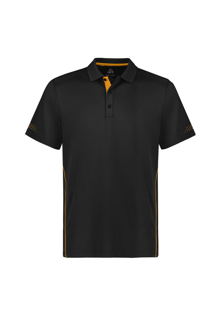 Kids Balance Short Sleeve Polo - Black/Gold ||SRC=https://cdn.fashionbizapps.nz/honeybee/images/P200KS_bProduct_Black_Gold_01_4uaP454.jpg