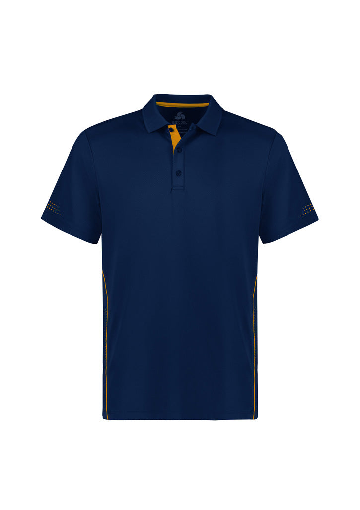 Kids Balance Short Sleeve Polo - Navy/Gold ||SRC=https://cdn.fashionbizapps.nz/honeybee/images/P200KS_bProduct_Navy_Gold_01_VRzuHHo.jpg