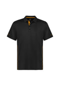 Mens Balance Short Sleeve Polo - Black/Gold ||SRC=https://cdn.fashionbizapps.nz/honeybee/images/P200MS_bProduct_Black_Gold_01_Xyvs2zF.jpg