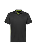 Mens Balance Short Sleeve Polo - Grey/Fluoro Lime ||SRC=https://cdn.fashionbizapps.nz/honeybee/images/P200MS_bProduct_Grey_FluoroLime_01_TeEuKdH.jpg
