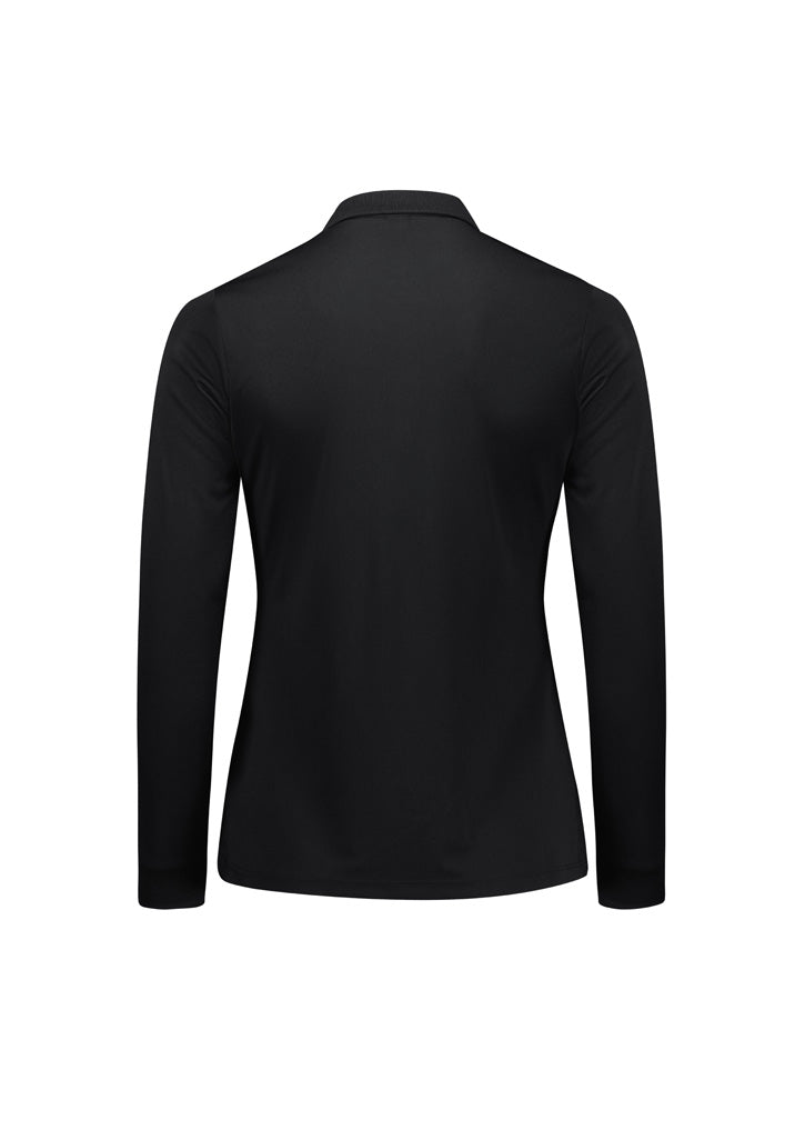 Womens Action Long Sleeve Polo - Black ||SRC=https://cdn.fashionbizapps.nz/honeybee/images/P206LL_bProduct_Black_02_QJu0ypM.jpg