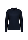 Womens Action Long Sleeve Polo - Navy ||SRC=https://cdn.fashionbizapps.nz/honeybee/images/P206LL_bProduct_Navy_01_X2e9N18.jpg