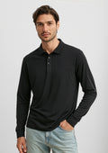 Mens Action Long Sleeve Polo ||SRC=https://cdn.fashionbizapps.nz/honeybee/images/P206ML_Talent_Black_01_9TOSloS.jpg