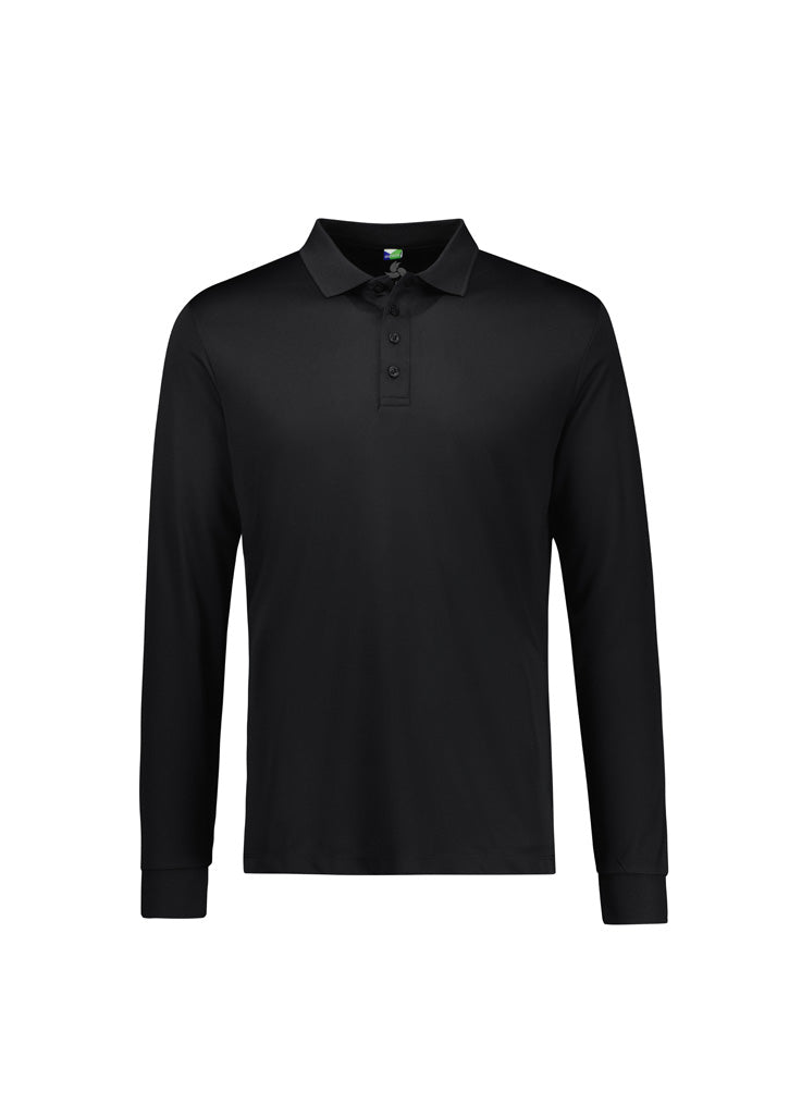 Mens Action Long Sleeve Polo - Black ||SRC=https://cdn.fashionbizapps.nz/honeybee/images/P206ML_bProduct_Black_01_6tbHLu1.jpg