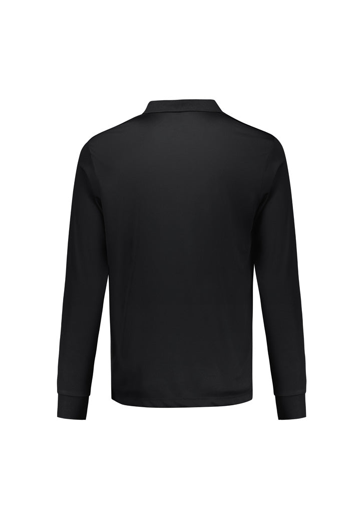 Mens Action Long Sleeve Polo - Black ||SRC=https://cdn.fashionbizapps.nz/honeybee/images/P206ML_bProduct_Black_02_Zyt8aw8.jpg