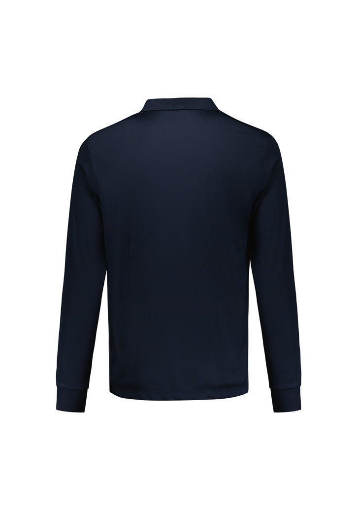 Mens Action Long Sleeve Polo - Navy ||SRC=https://cdn.fashionbizapps.nz/honeybee/images/P206ML_bProduct_Navy_02_ixyovbT.jpg