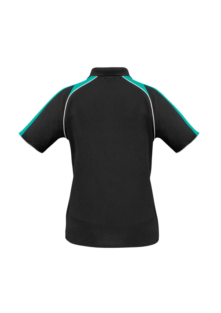 Womens Triton Short Sleeve Polo - Black/Teal/White ||SRC=https://cdn.fashionbizapps.nz/honeybee/images/P225LS_bProduct_Black_Teal_White_02_MtNnWeT.jpg