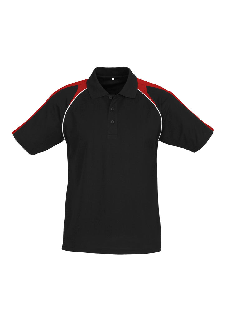 Mens Triton Short Sleeve Polo - Black/Red/White ||SRC=https://cdn.fashionbizapps.nz/honeybee/images/P225MS_bProduct_Black_Red_White_01_8XnOqIj.jpg