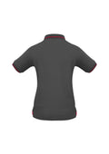 Womens Jet Short Sleeve Polo - Steel Grey/Red ||SRC=https://cdn.fashionbizapps.nz/honeybee/images/P226LS_bProduct_SteelGrey_Red_02_OJjKM8q.jpg