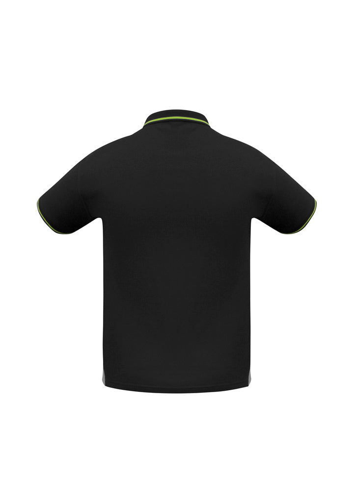 Mens Jet Short Sleeve Polo - Black/Bright Green ||SRC=https://cdn.fashionbizapps.nz/honeybee/images/P226MS_bProduct_Black_BrightGreen_02_sN9e58A.jpg