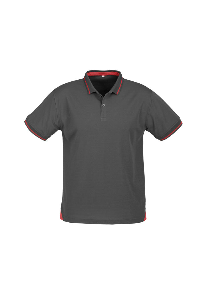 Mens Jet Short Sleeve Polo - Steel Grey/Red ||SRC=https://cdn.fashionbizapps.nz/honeybee/images/P226MS_bProduct_SteelGrey_Red_01_VS6WZfw.jpg