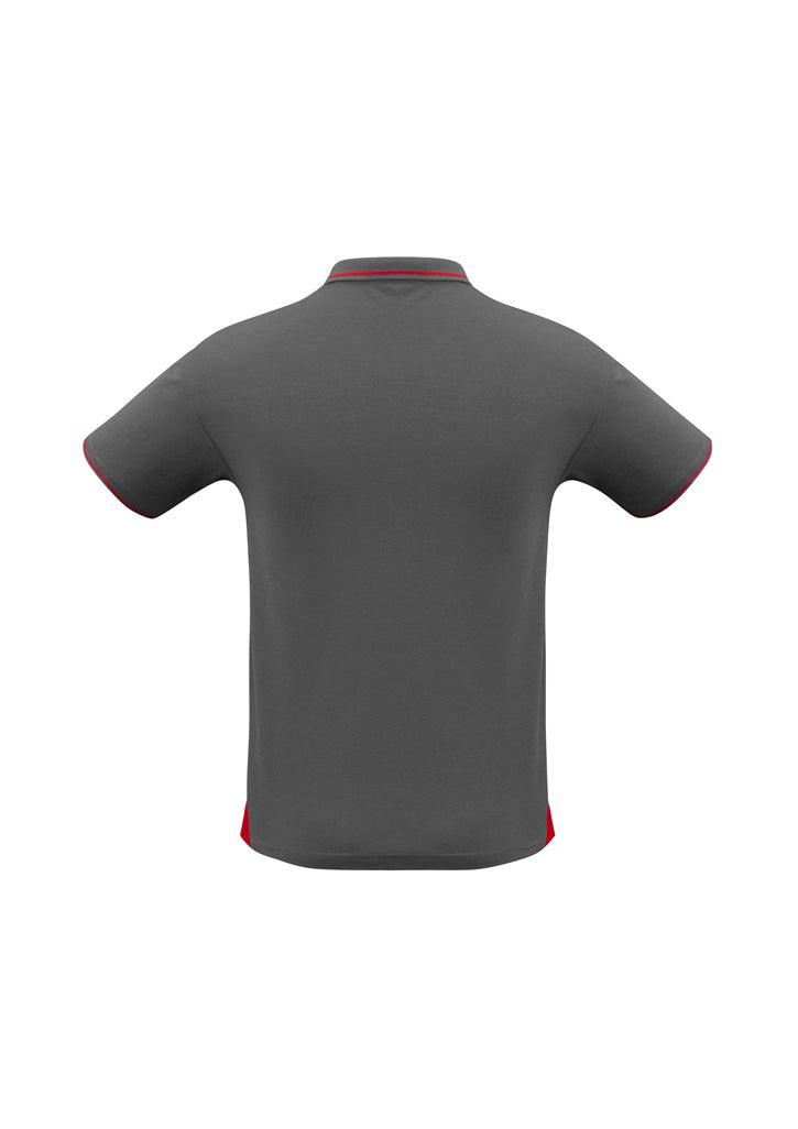 Mens Jet Short Sleeve Polo - Steel Grey/Red ||SRC=https://cdn.fashionbizapps.nz/honeybee/images/P226MS_bProduct_SteelGrey_Red_02_27L4Nh3.jpg
