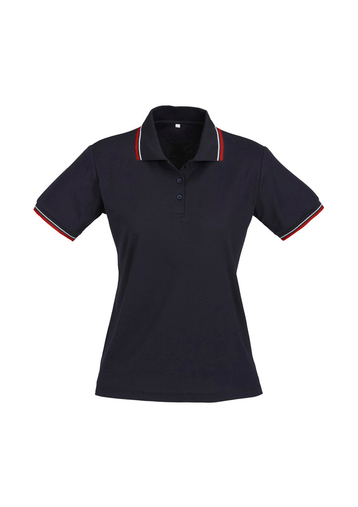 Womens Cambridge Short Sleeve Polo - Navy/Red/White ||SRC=https://cdn.fashionbizapps.nz/honeybee/images/P227LS_bProduct_Navy_Red_White_01_vgCcIw6.jpg