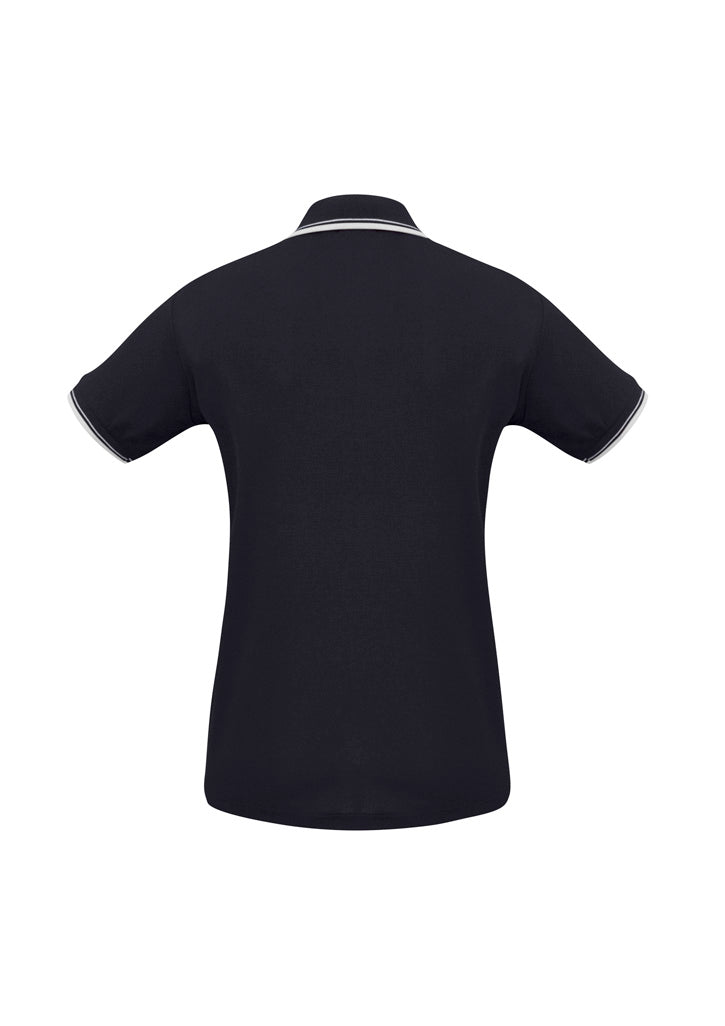 Womens Cambridge Short Sleeve Polo - Navy/White/White ||SRC=https://cdn.fashionbizapps.nz/honeybee/images/P227LS_bProduct_Navy_White_White_02_cBjfNrC.jpg