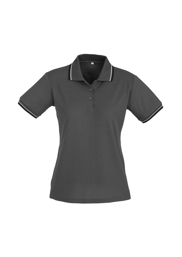 Womens Cambridge Short Sleeve Polo - Steel Grey/Black/White ||SRC=https://cdn.fashionbizapps.nz/honeybee/images/P227LS_bProduct_SteelGrey_Black_White_01_pm8dOEp.jpg