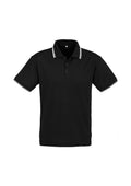 Mens Cambridge Short Sleeve Polo - Black/White/White ||SRC=https://cdn.fashionbizapps.nz/honeybee/images/P227MS_bProduct_Black_White_White_01_uyXtlu3.jpg
