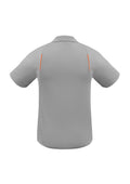 Mens United Short Sleeve Polo - Ash/Fluoro Orange ||SRC=https://cdn.fashionbizapps.nz/honeybee/images/P244MS_bProduct_Ash_FluoroOrange_02_KUXeNfo.jpg
