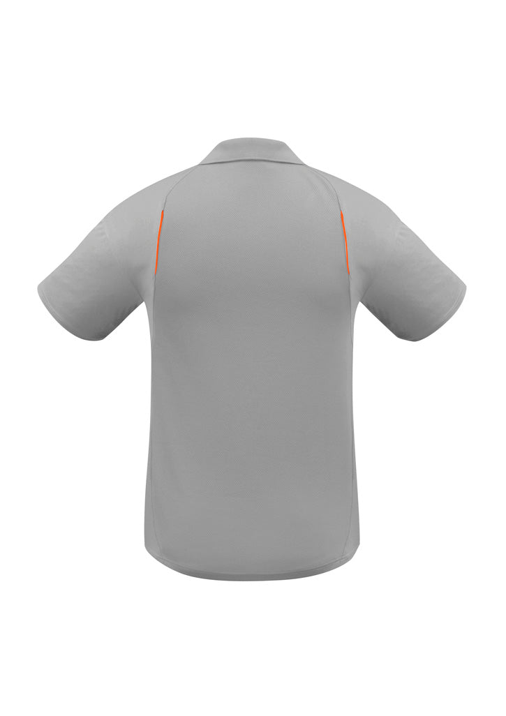Mens United Short Sleeve Polo - Ash/Fluoro Orange ||SRC=https://cdn.fashionbizapps.nz/honeybee/images/P244MS_bProduct_Ash_FluoroOrange_02_KUXeNfo.jpg